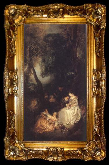 framed  PATER, Jean Baptiste Joseph Scene in a Park,first half of the 18 century, ta009-2